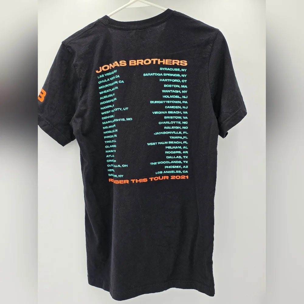 Jonas Brothers Remember This Tour 2021 Graphic Band‎ Tee Bella Canvas Black M